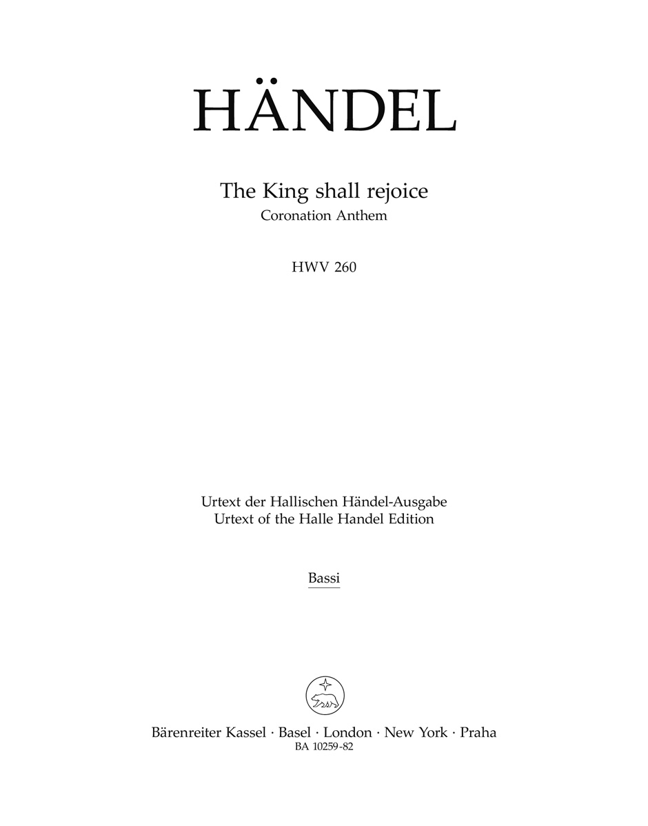 Vorderes Coverbild The King shall rejoice HWV 260