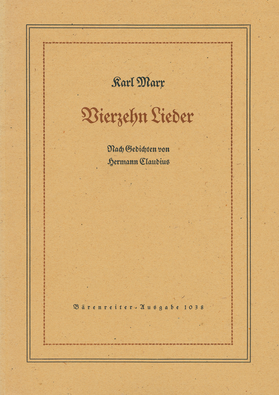 Vorderes Coverbild 14 Lieder auf Texte von Hermann Claudius für Sopran op. 26 (1935)