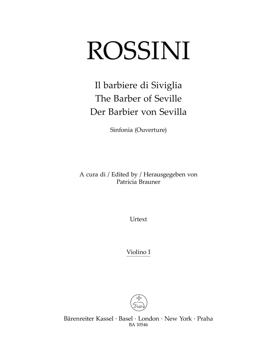 Vorderes Coverbild Il barbiere di Siviglia (Der Barbier von Sevilla). Sinfonia (Ouverture)