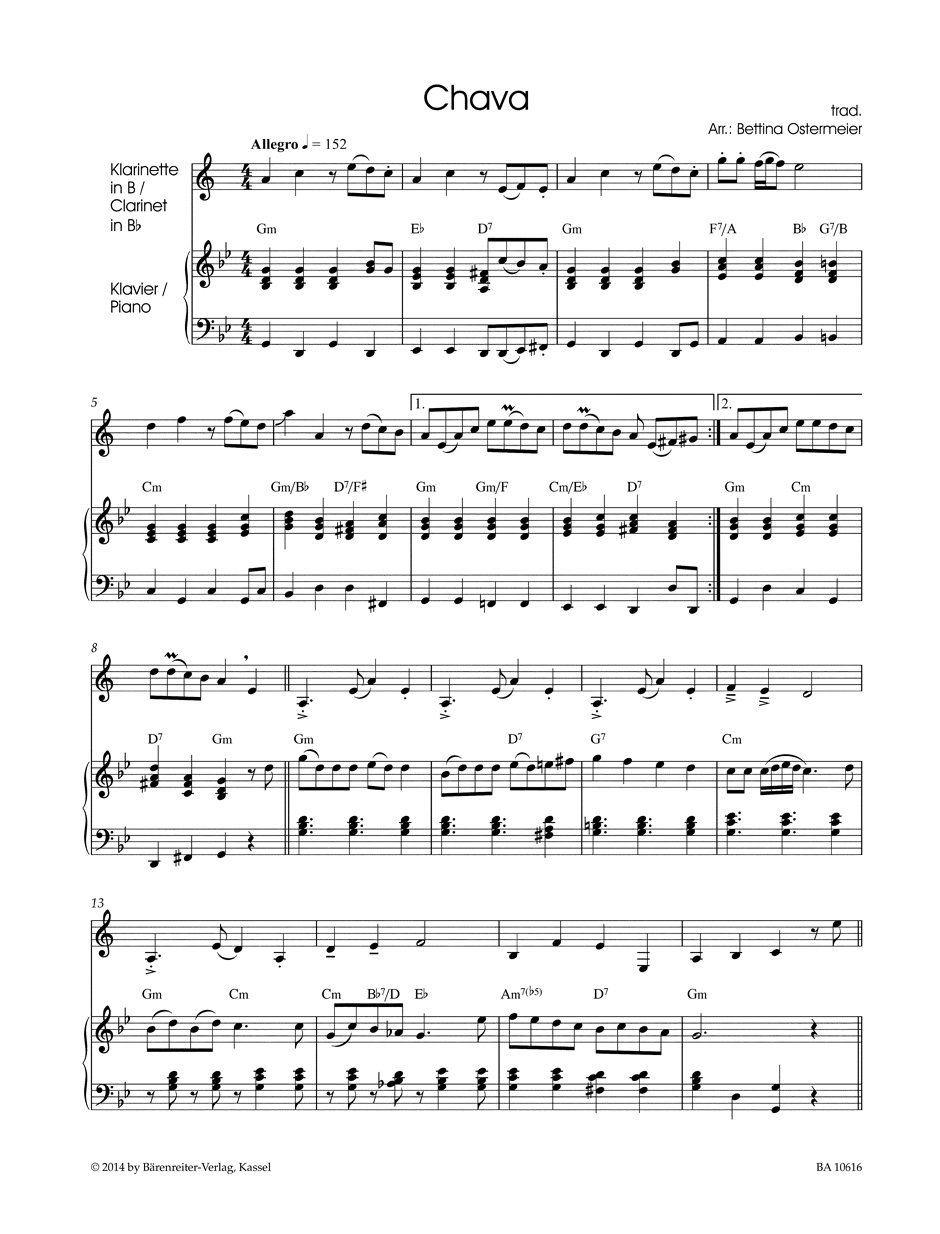 Anderes Coverbild Klezmer für Klarinette und Klavier