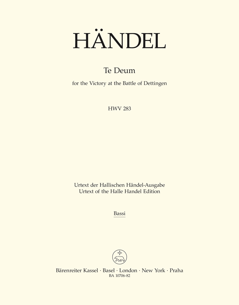 Vorderes Coverbild Te Deum for the Victory at the Battle of Dettingen HWV 283