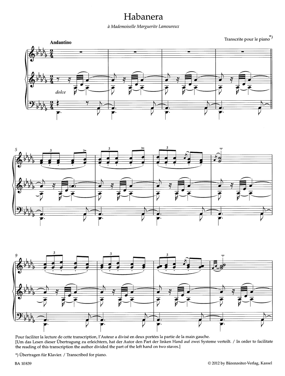 Anderes Coverbild Habanera für Klavier