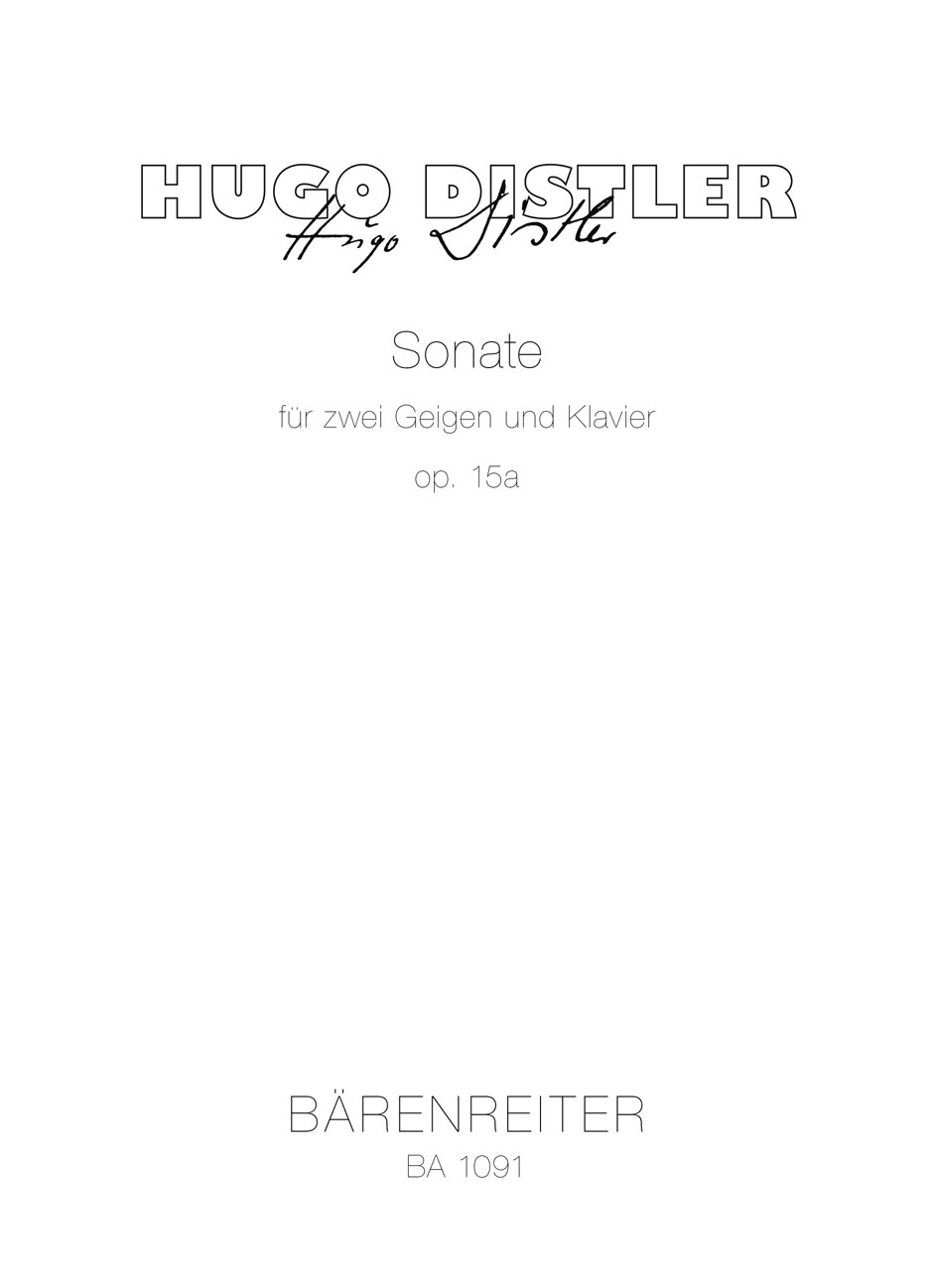Vorderes Coverbild Sonate für zwei Geigen und Klavier op. 15a
