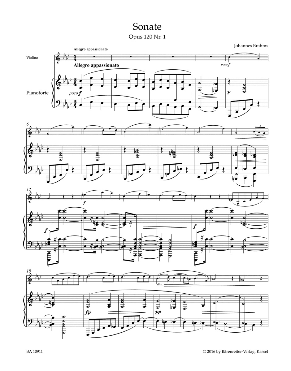 Vorderes Coverbild Sonaten in f-Moll und Es-Dur für Violine und Klavier