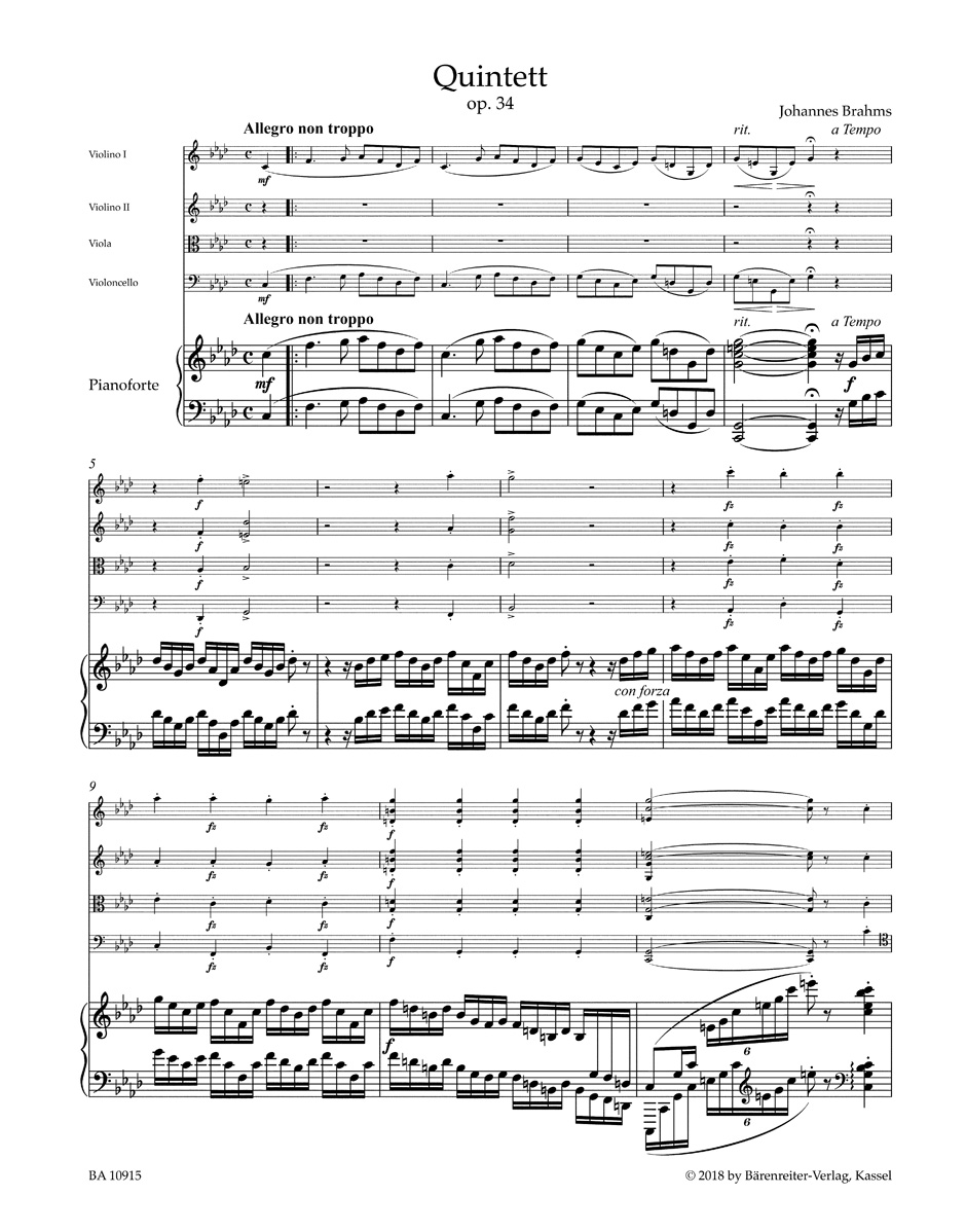 Anderes Coverbild Klavierquintett f-Moll op. 34