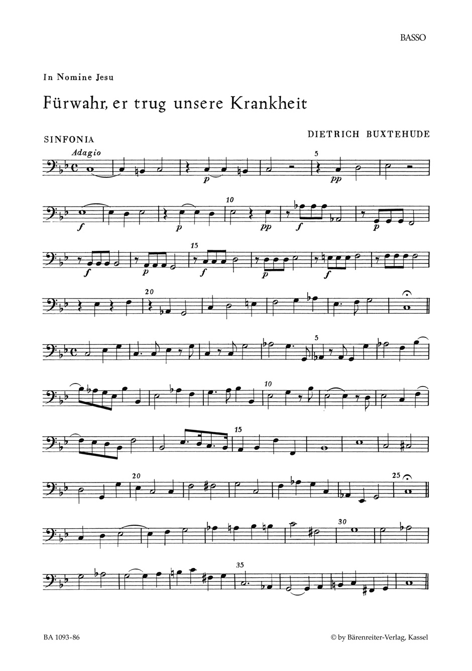 Vorderes Coverbild Fürwahr, er trug unsere Krankheit BuxWV 31