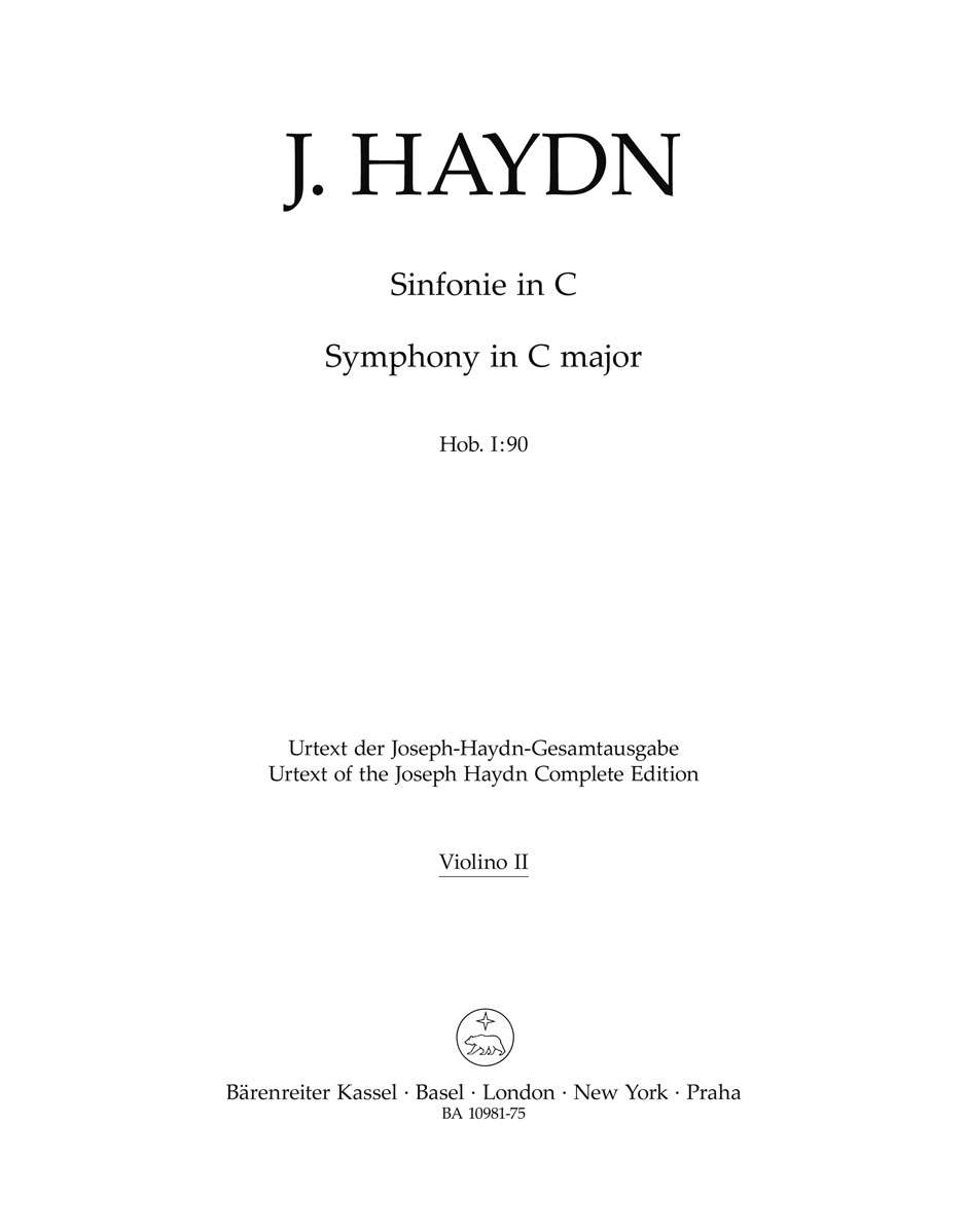 Vorderes Coverbild Sinfonie C-Dur Hob. I:90
