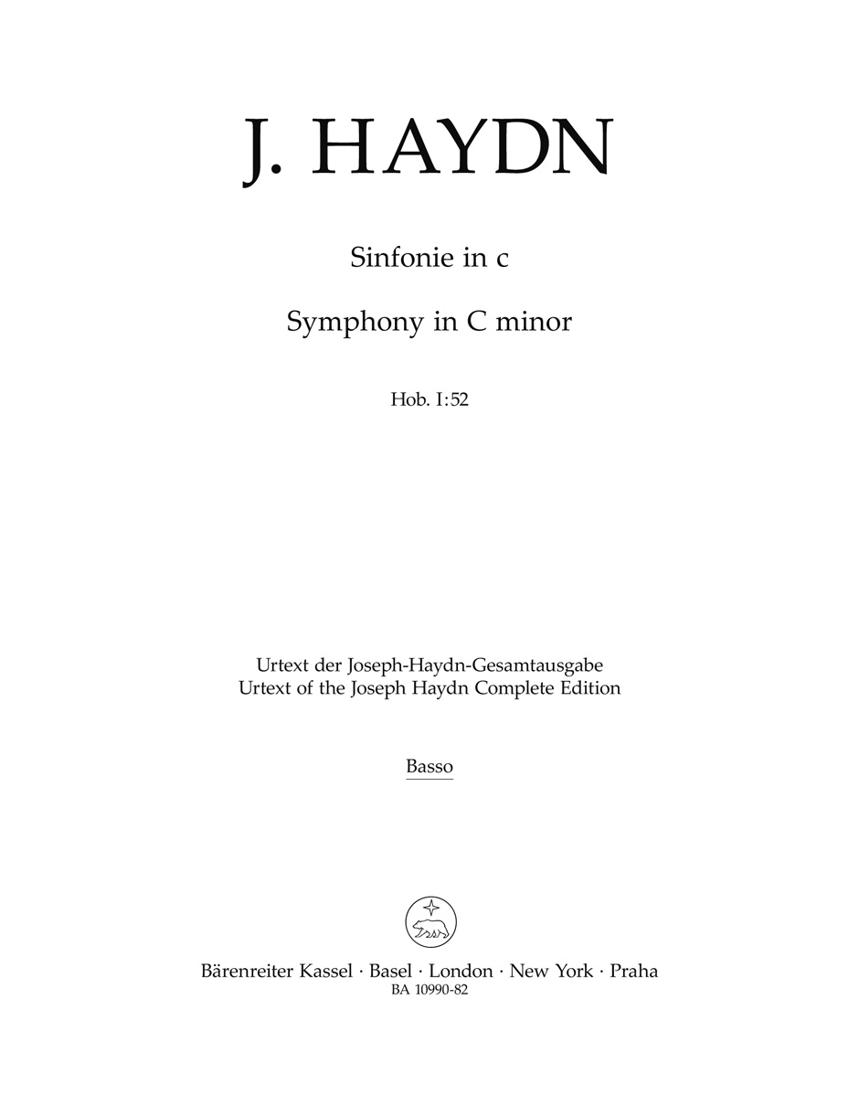 Vorderes Coverbild Sinfonie c-Moll Hob. I:52