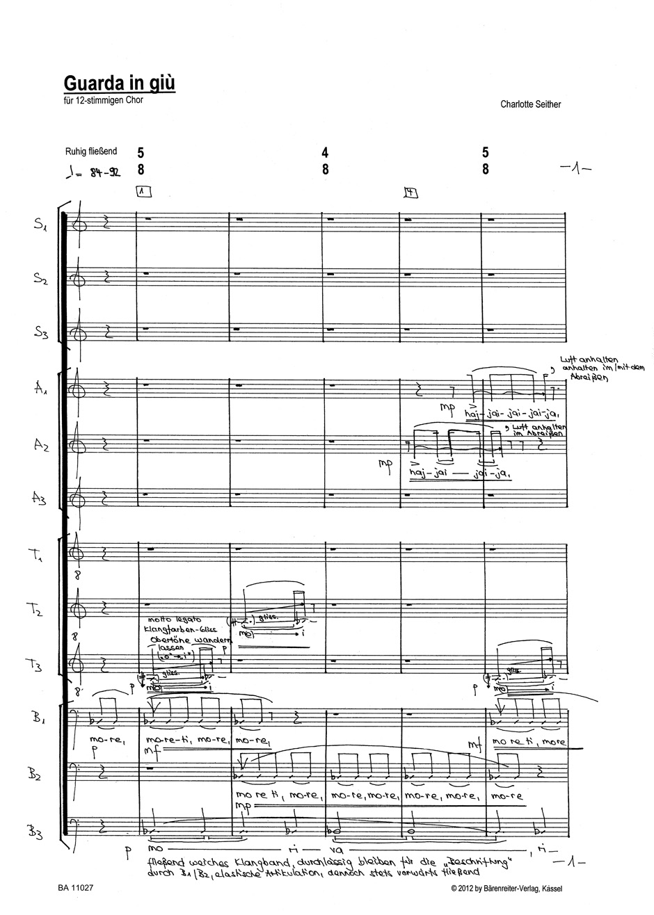 Anderes Coverbild Guarda in giù für 12-stimmigen Chor (2011)