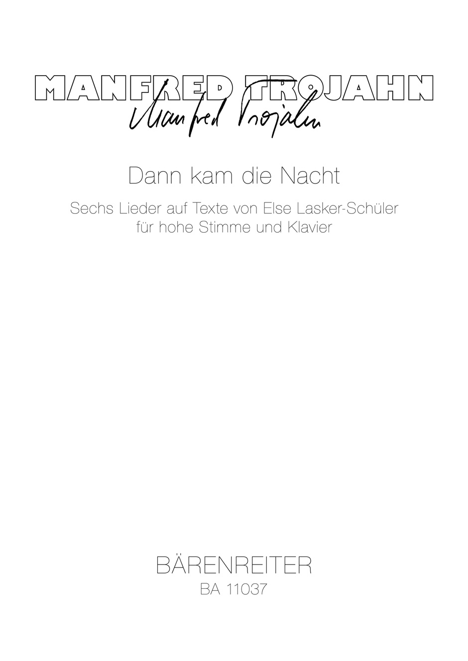 Vorderes Coverbild Dann kam die Nacht (2010)