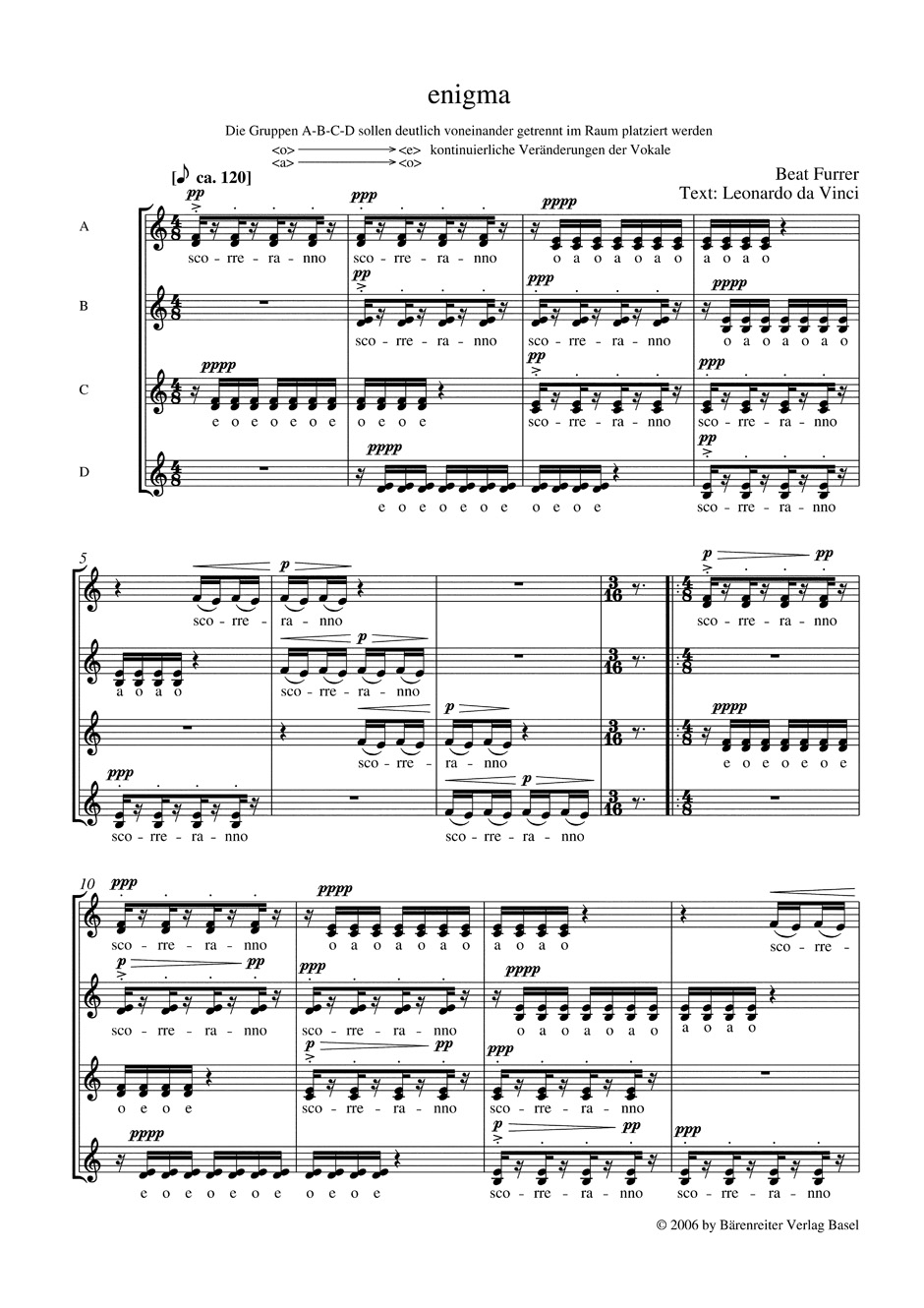 Anderes Coverbild Enigma I-IV und VI für gemischten Chor a cappella (2006–2013)