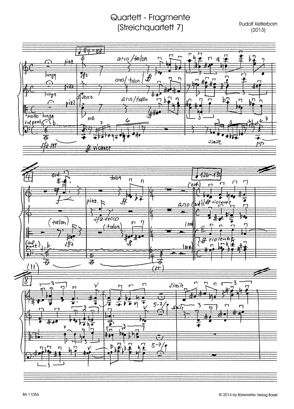 Anderes Coverbild Quartett-Fragmente (Streichquartett 7) (2013)