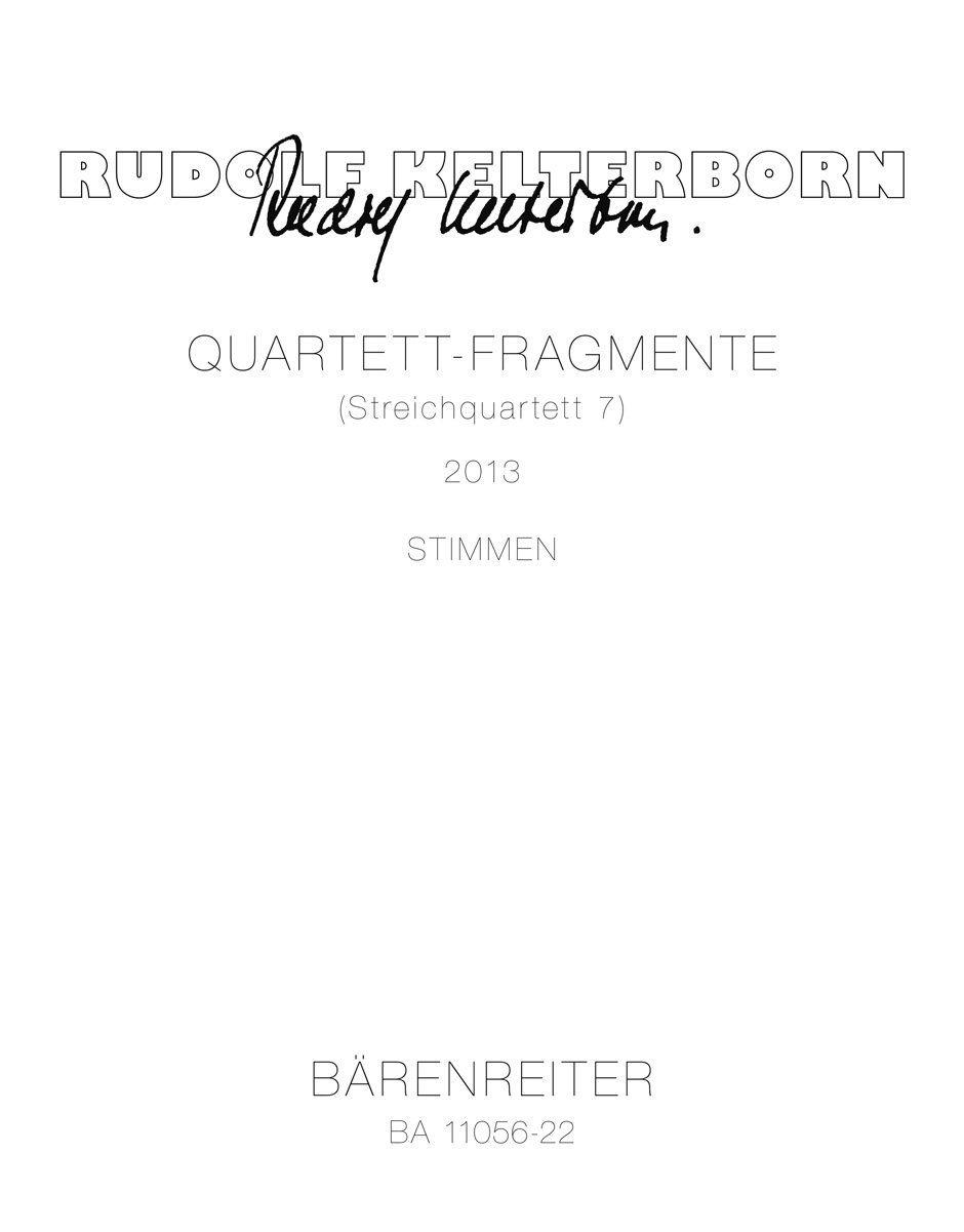 Vorderes Coverbild Quartett-Fragmente (Streichquartett 7) (2013)