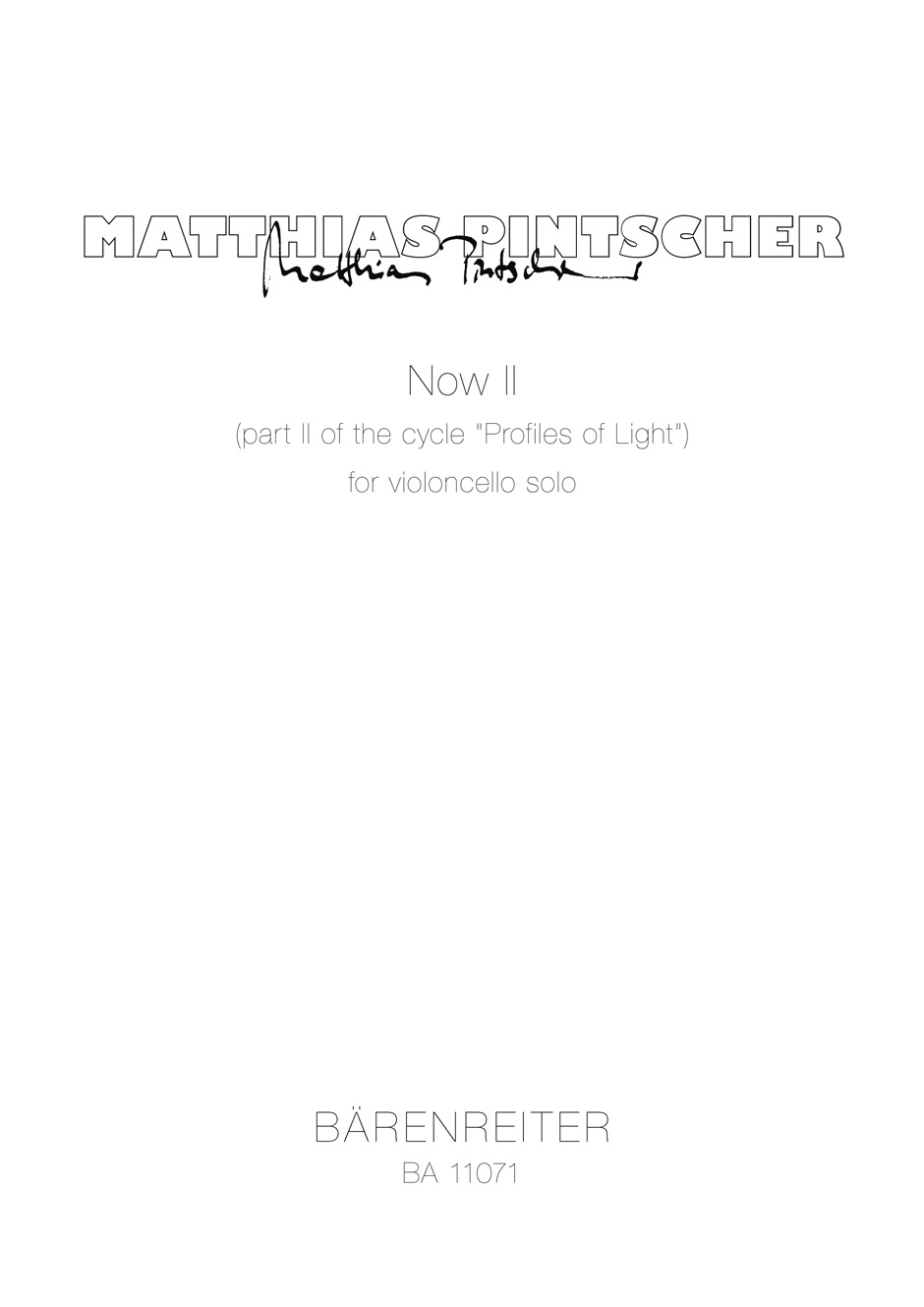Vorderes Coverbild Now II for violoncello solo (2015)