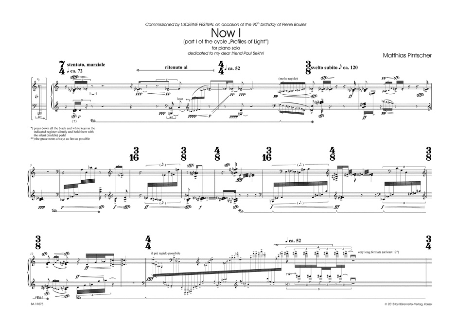 Anderes Coverbild Now I for piano (2015)