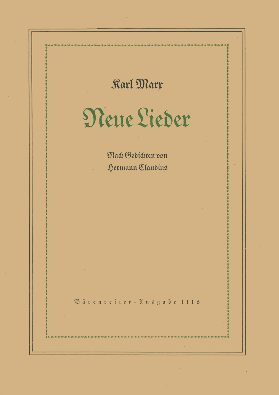 Vorderes Coverbild Neue Lieder nach Gedichten von Hermann Claudius op. 29 (1947)