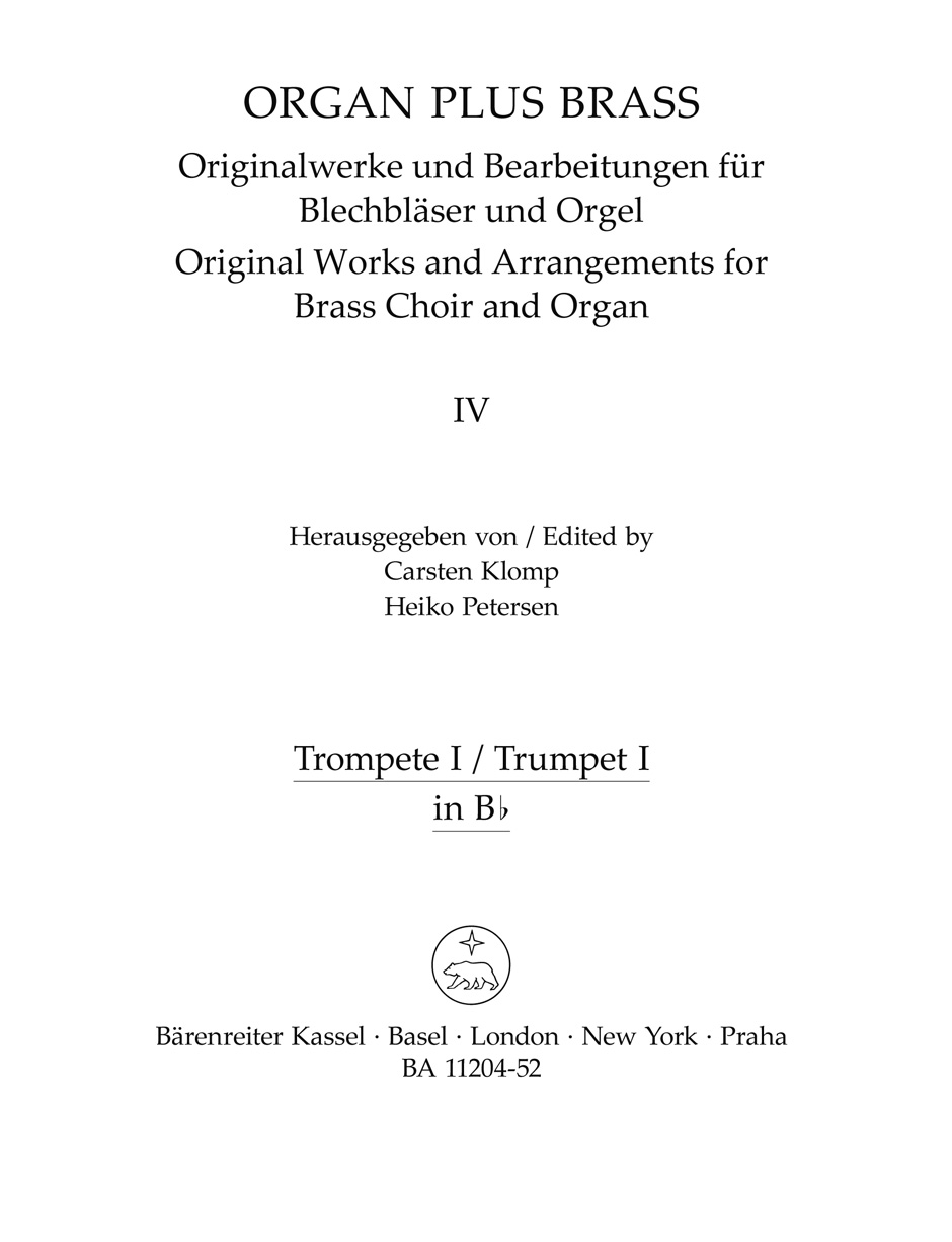 Vorderes Coverbild organ plus brass, Band IV: Cathedral Sounds