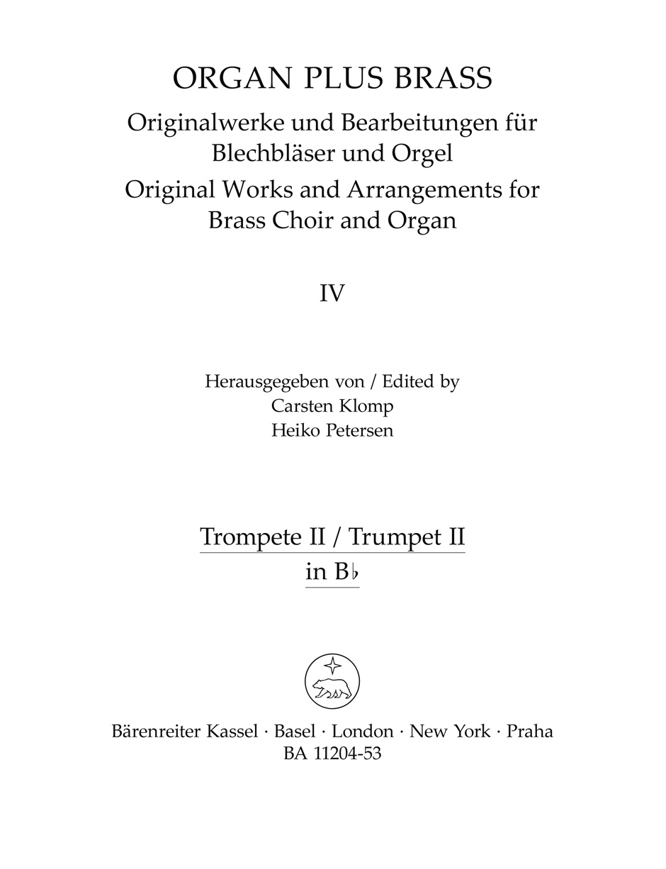 Vorderes Coverbild organ plus brass, Band IV: Cathedral Sounds