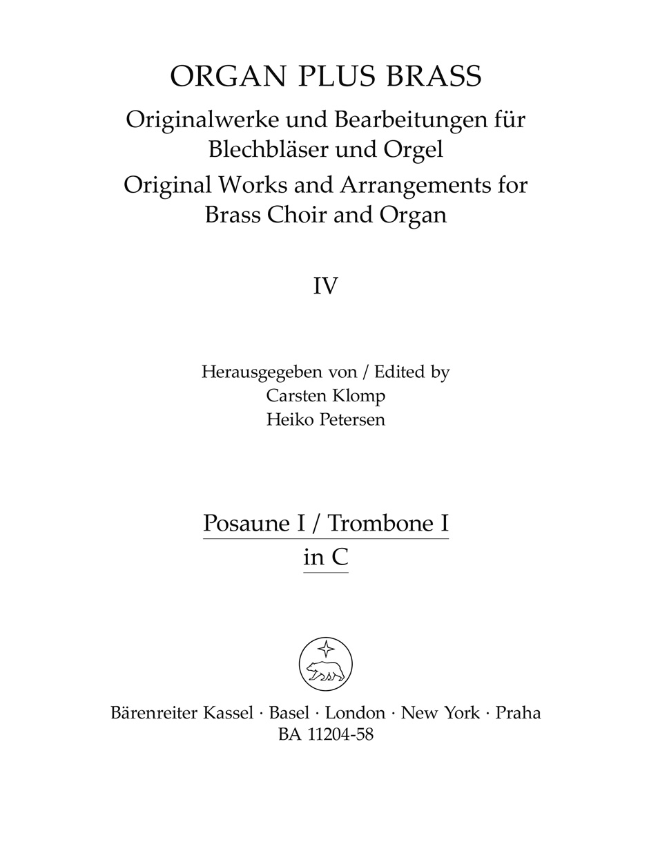 Vorderes Coverbild organ plus brass, Band IV: Cathedral Sounds