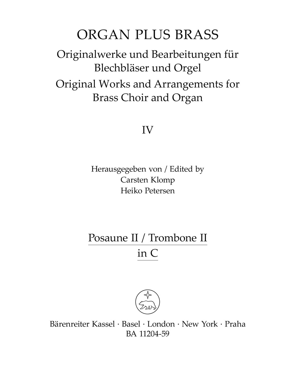 Vorderes Coverbild organ plus brass, Band IV: Cathedral Sounds