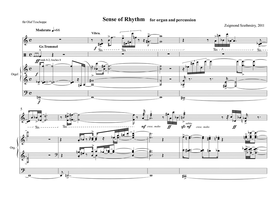 Anderes Coverbild Sense of Rhythm for organ and percussion (2011)