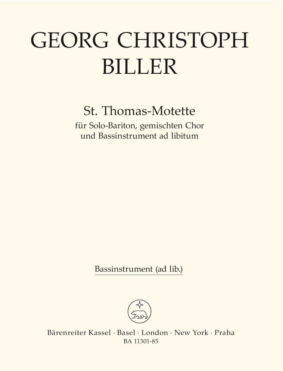 Vorderes Coverbild St. Thomas-Motette für Solo-Bariton, gemischten Chor und Bassinstrument ab libitum