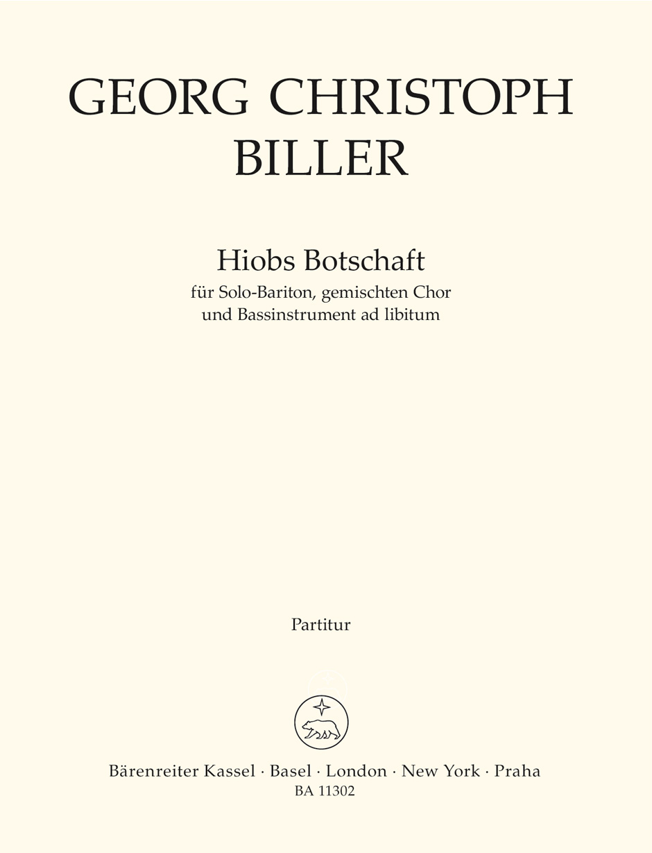 Vorderes Coverbild Hiobs Botschaft für Solo-Bariton, gemischten Chor und Bassinstrument ad libitum