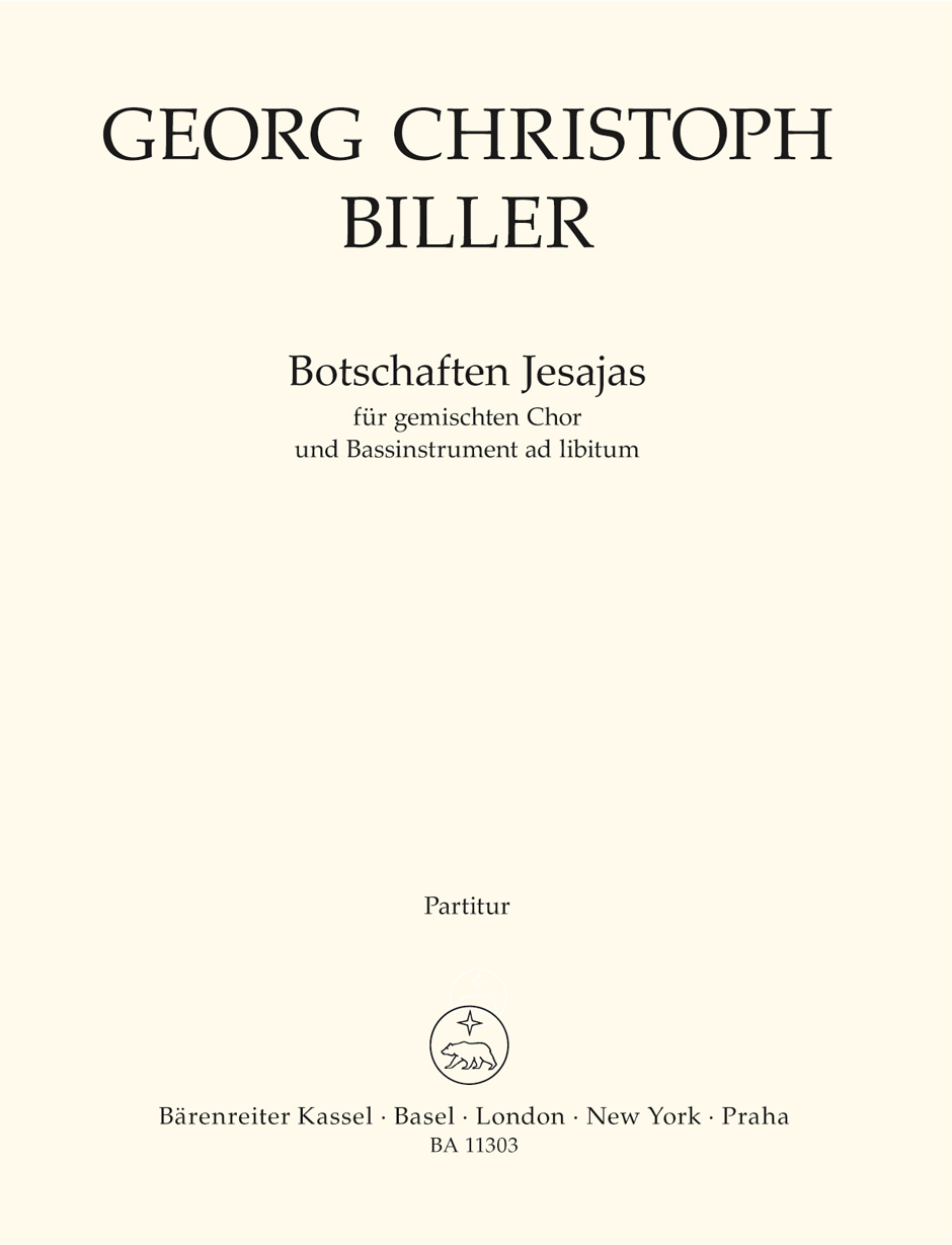 Vorderes Coverbild Botschaften Jesajas für gemischten Chor und Bassinstrument ad libitum