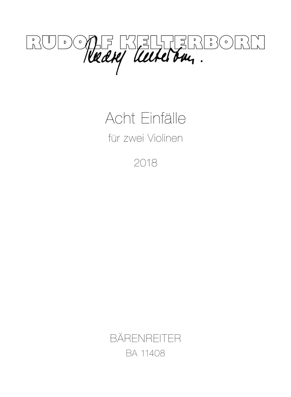Vorderes Coverbild Acht Einfälle für zwei Violinen (2018)