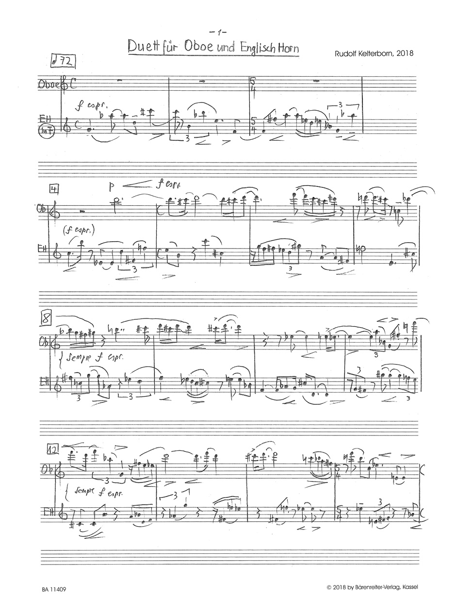 Anderes Coverbild Duett für Oboe und Englisch Horn (2017)