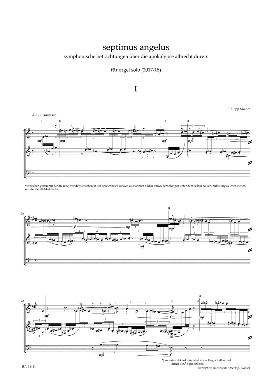 Anderes Coverbild septimus angelus für orgel solo (2017/2018)
