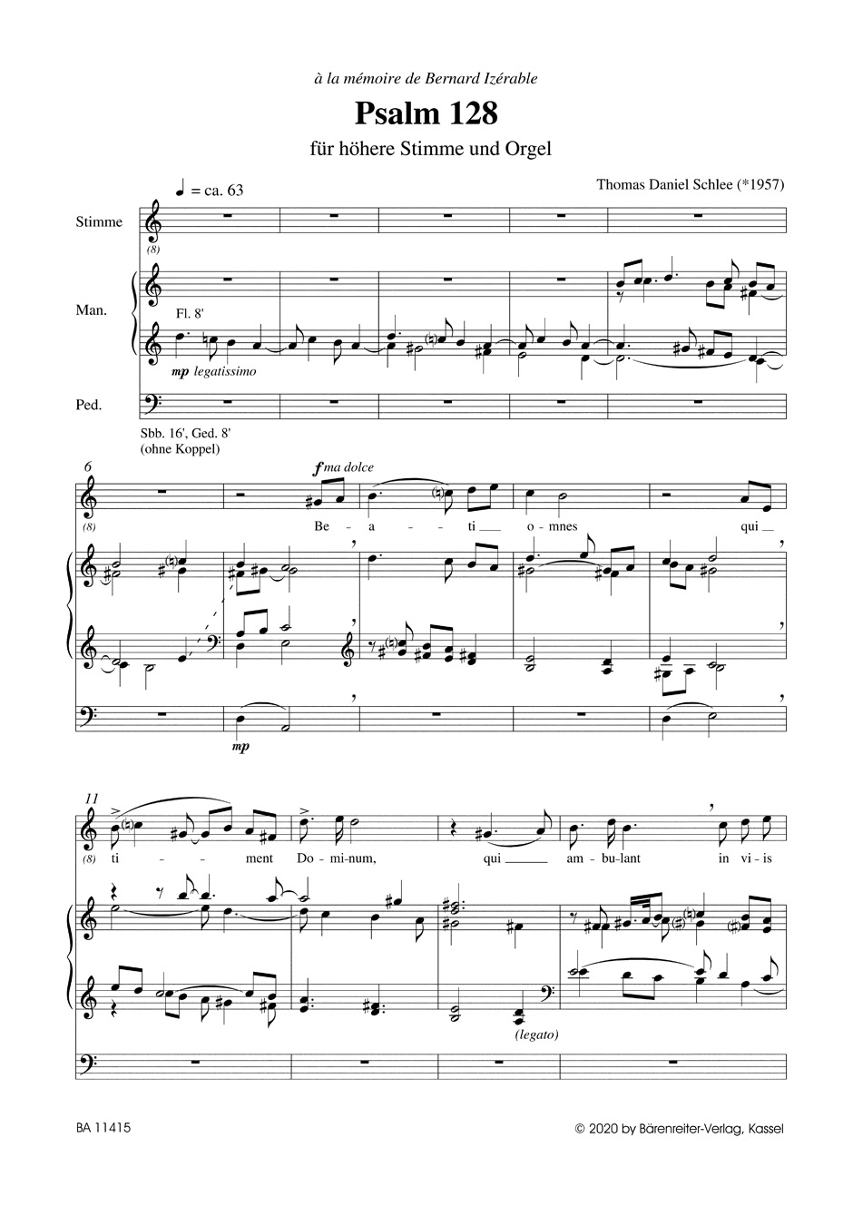 Anderes Coverbild Psalm 128 für höhere Stimme und Orgel (2012/2013)