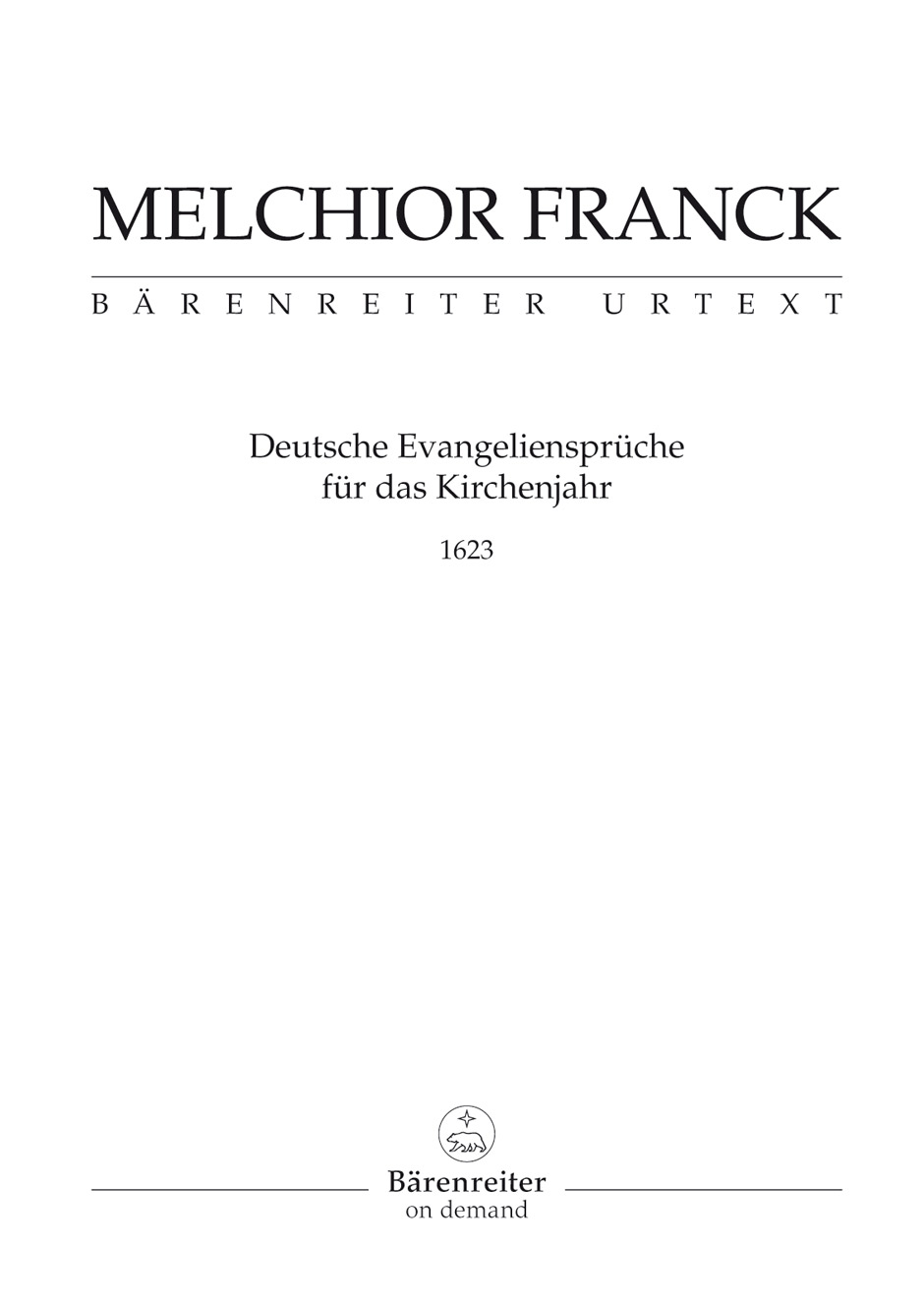 Vorderes Coverbild Deutsche Evangeliensprüche für das Kirchenjahr für gemischten Chor (1623)