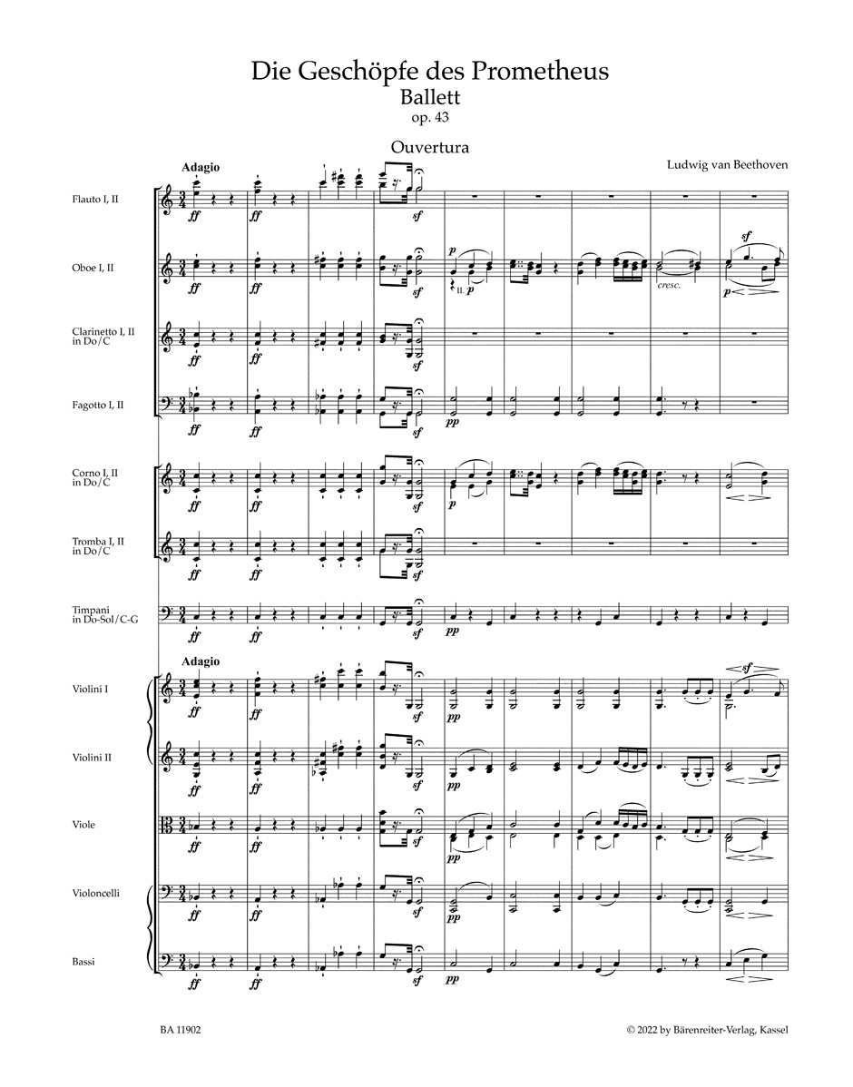 Anderes Coverbild Ouvertüre "Die Geschöpfe des Prometheus" für Orchester op. 43