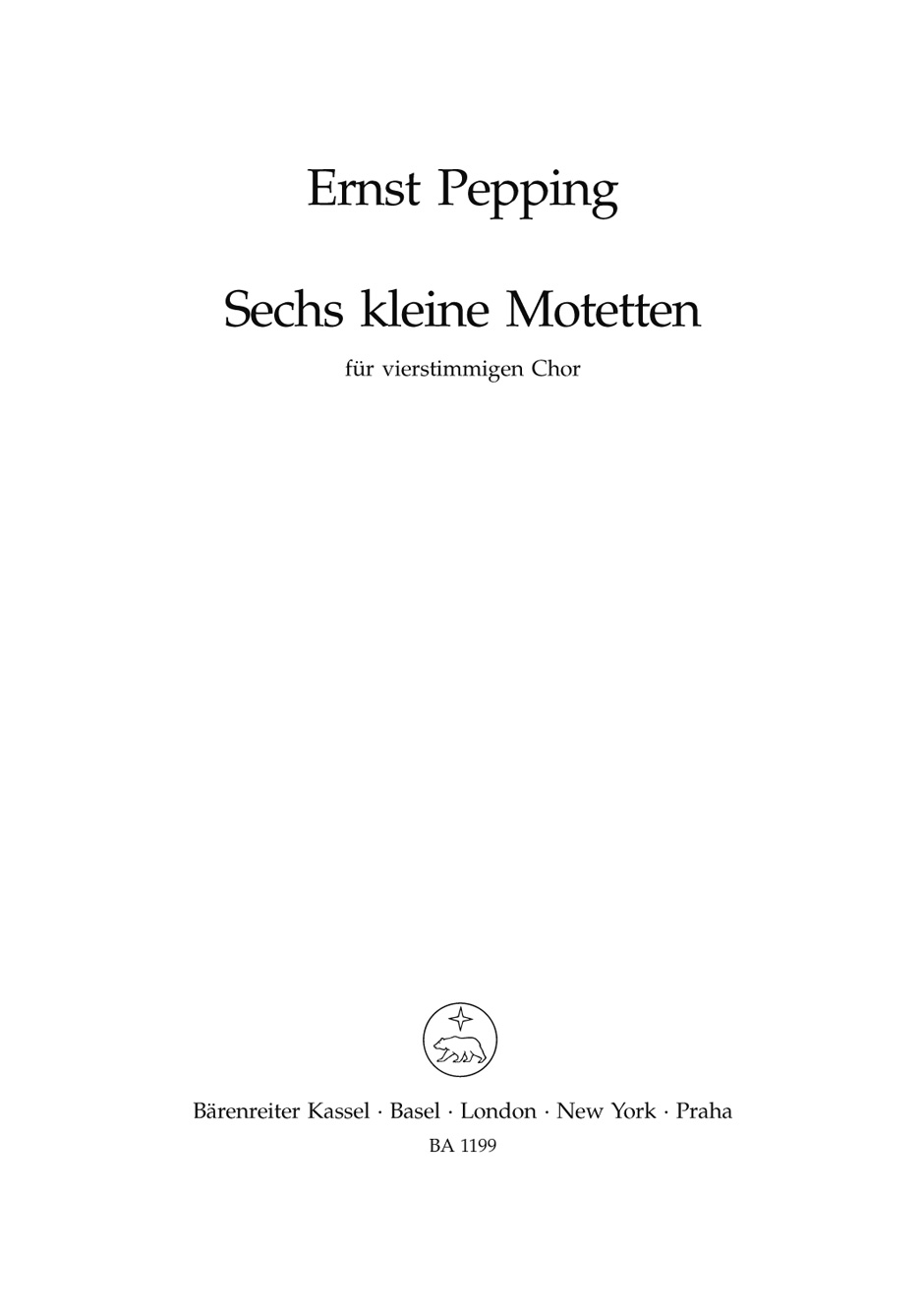Vorderes Coverbild Sechs kleine Motetten (1949)