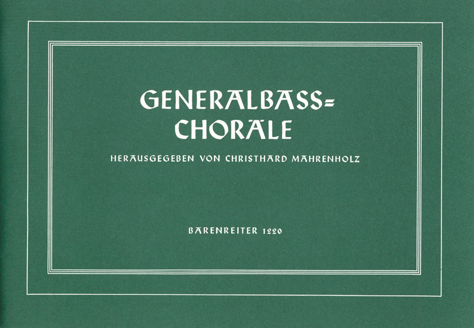 Vorderes Coverbild Generalbaß-Choräle