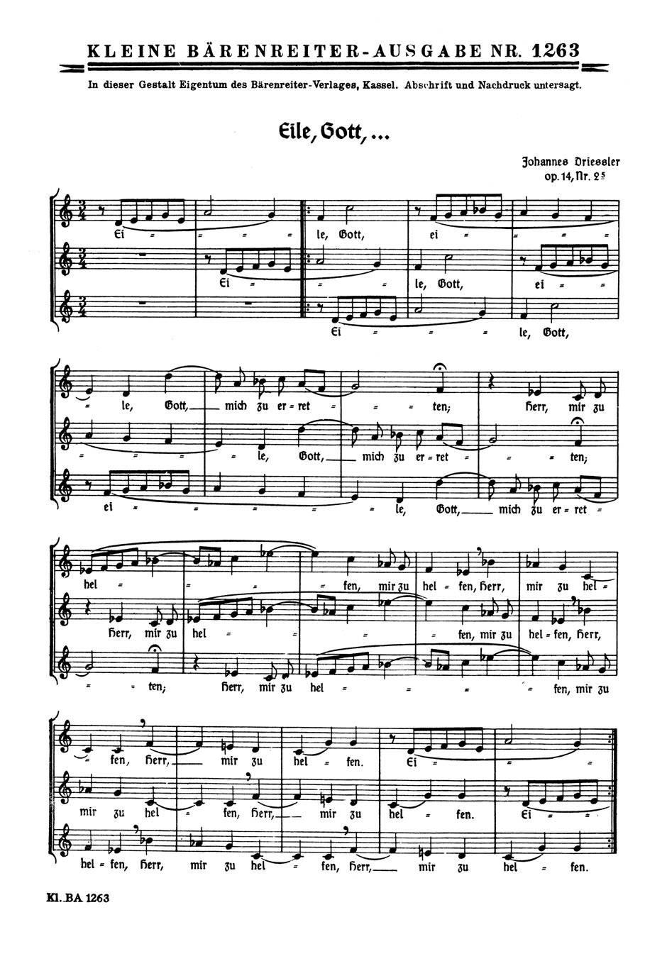 Vorderes Coverbild Eile, Gott, mich zu erretten - Ich will den Herrn loben op. 14/2,3; 14/2,5
