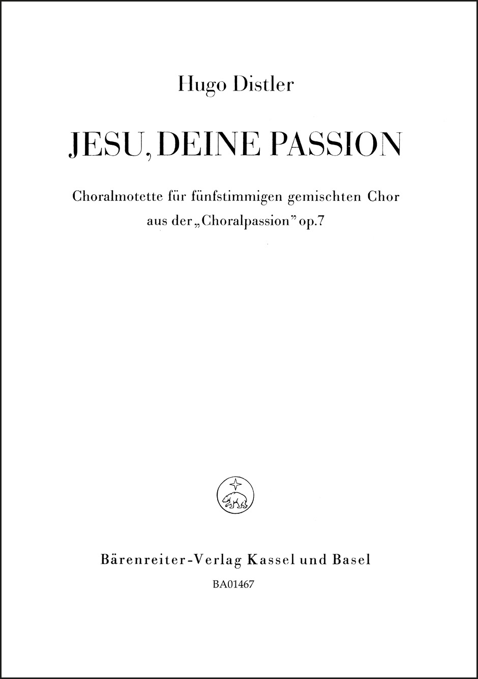 Vorderes Coverbild Jesu, deine Passion
