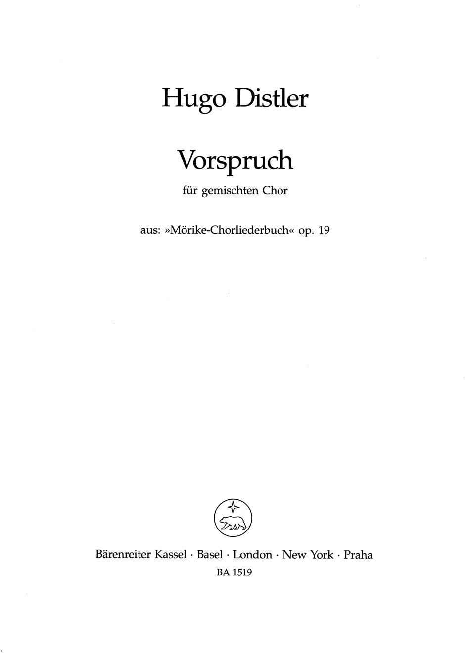 Vorderes Coverbild Vorspruch "Wer die Musik sich erkiest"