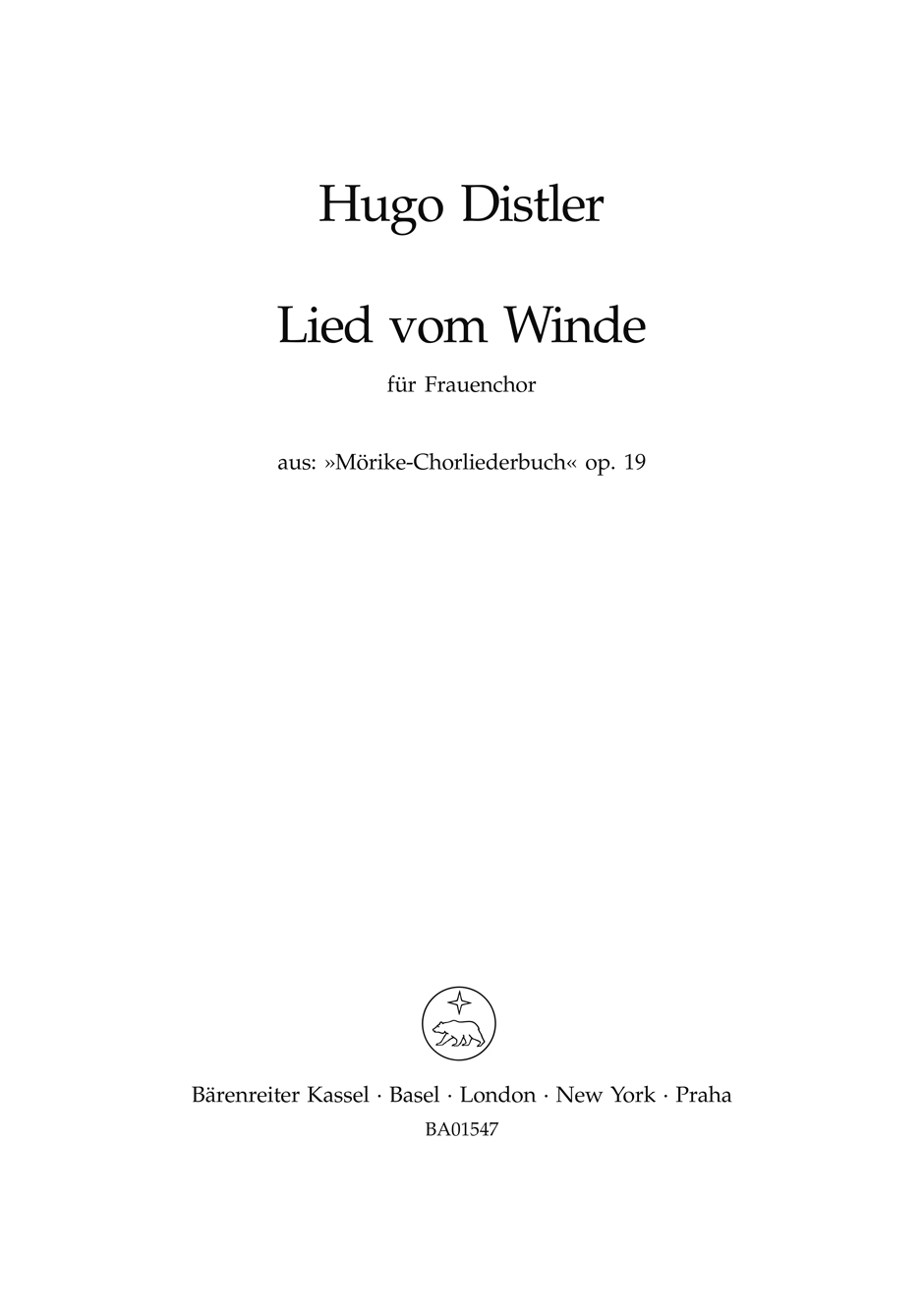 Vorderes Coverbild Lied vom Winde (Sausewind, Brausewind)