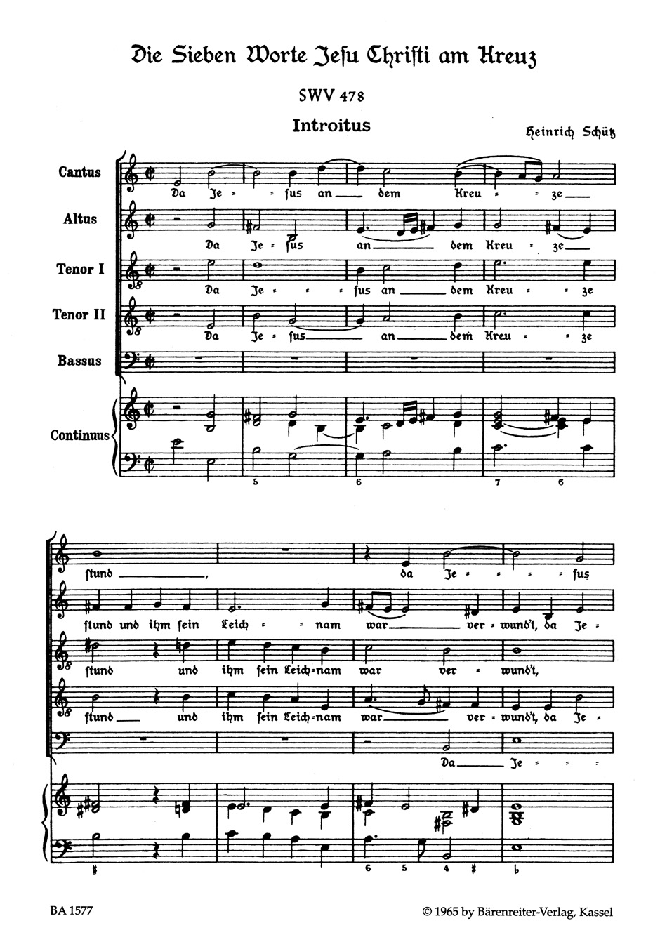 Anderes Coverbild Die Sieben Worte Jesu Christi am Kreuz für Einzelstimmen, fünfstimmigen Chor und Instrumente SWV 478