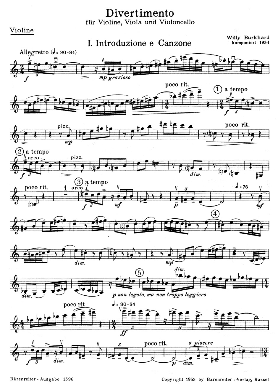 Anderes Coverbild Divertimento für Streichtrio op. 95 (1954)