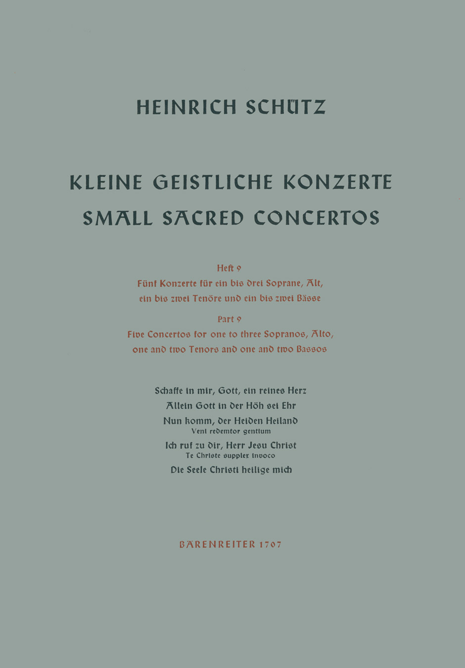 Vorderes Coverbild Kleine geistliche Konzerte, Heft 9