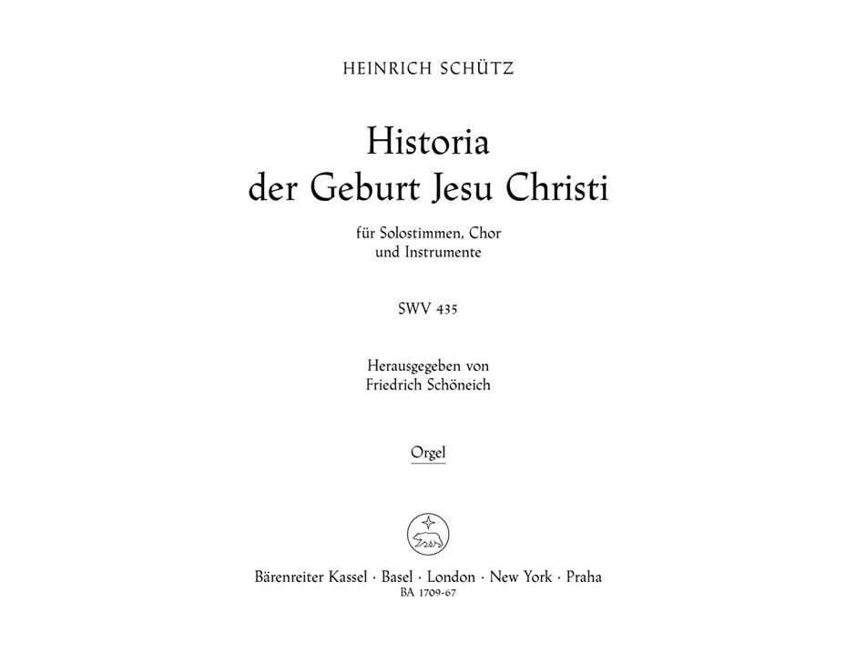 Vorderes Coverbild Historia der Geburt Jesu Christi SWV 435