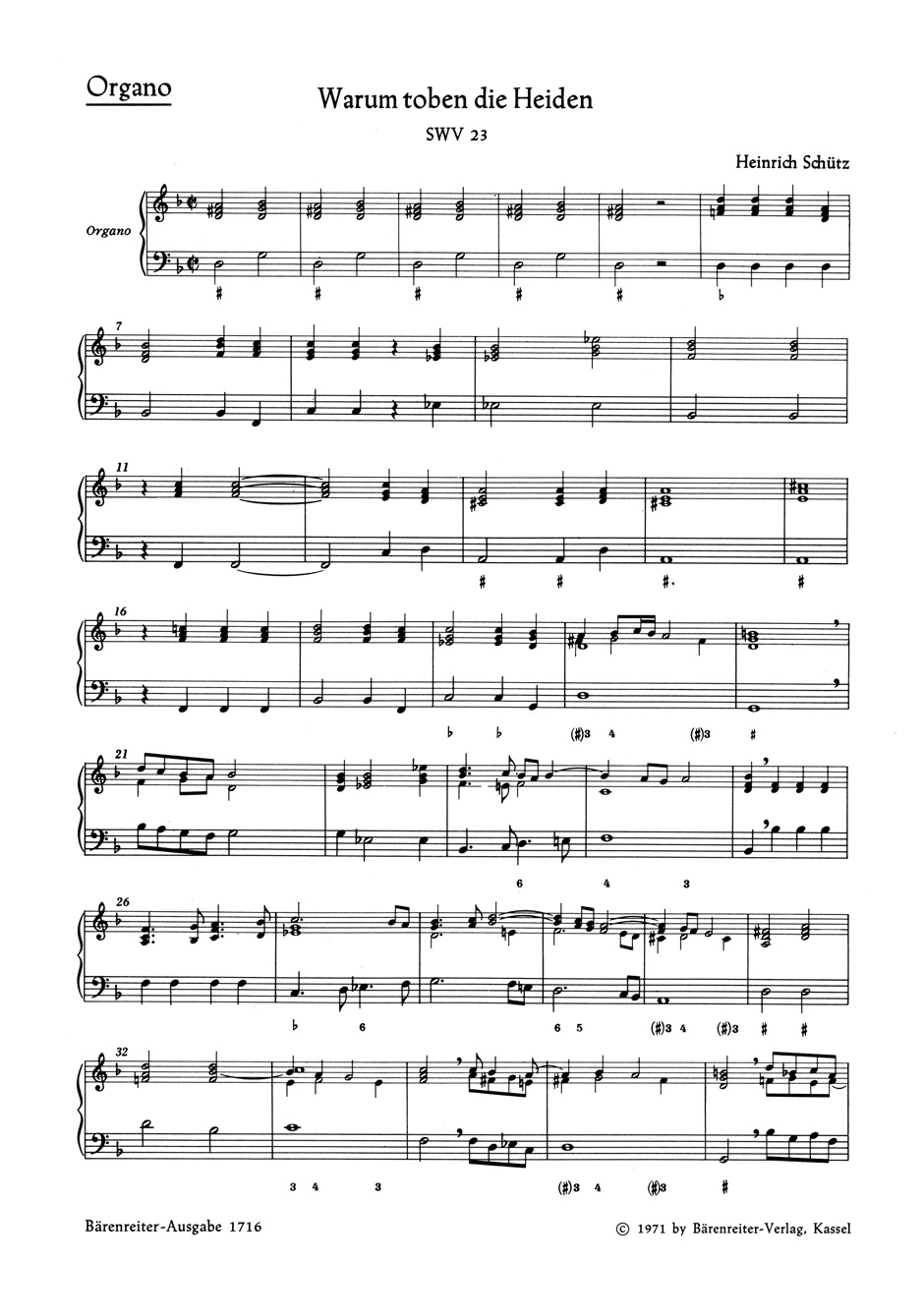 Vorderes Coverbild "Warum toben die Heiden" für 2 Favoritchöre, 2 Capellchöre und Basso continuo SWV 23