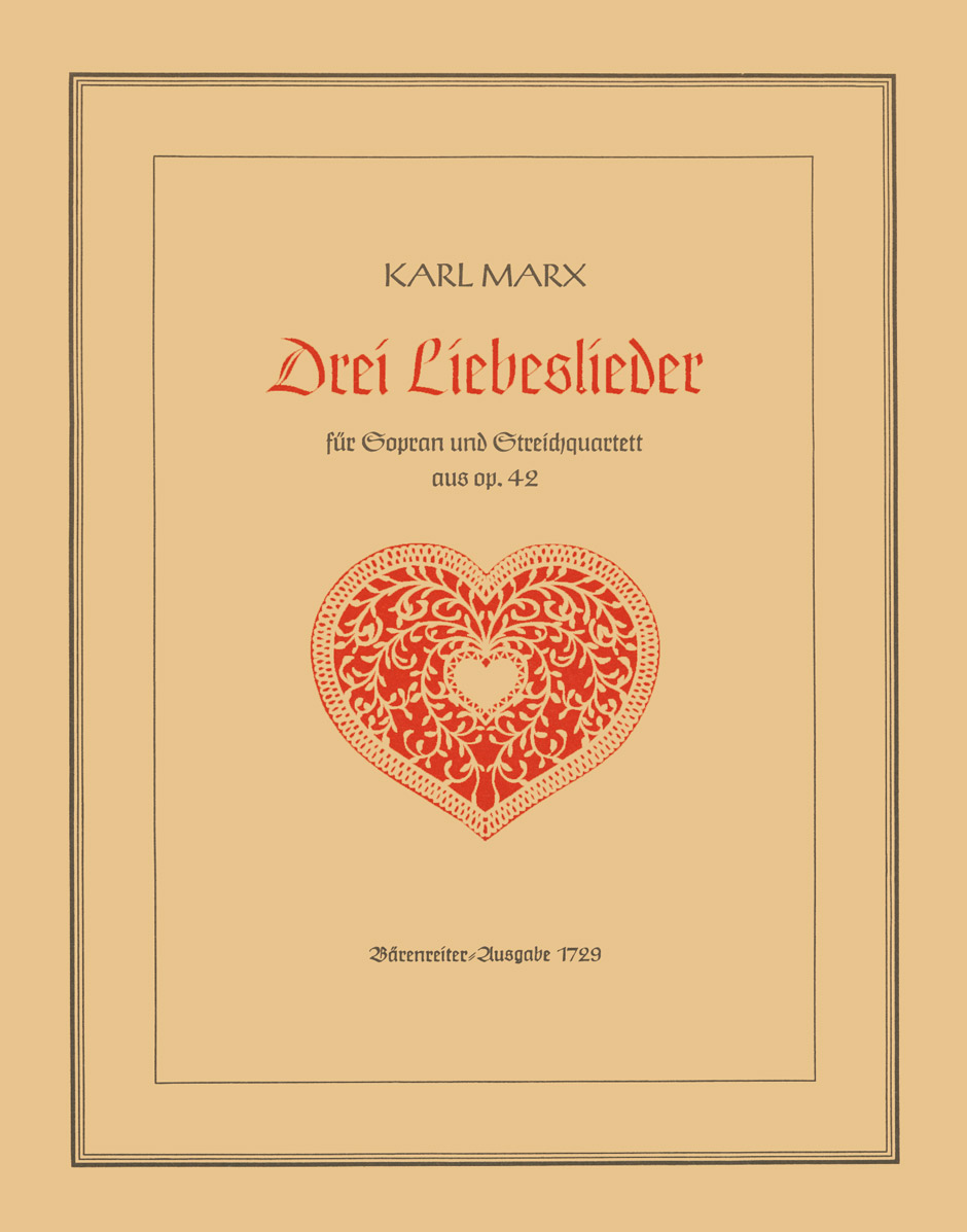 Vorderes Coverbild Drei Liebeslieder für Sopran und Streichquartett (kleiner Frauenchor ad lib.) op. 42a