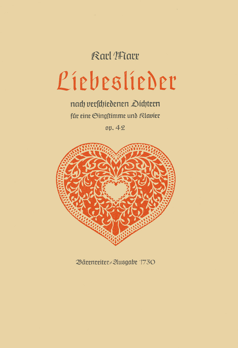 Vorderes Coverbild Liebeslieder für eine Singstimme und Klavier op. 42 (1938)