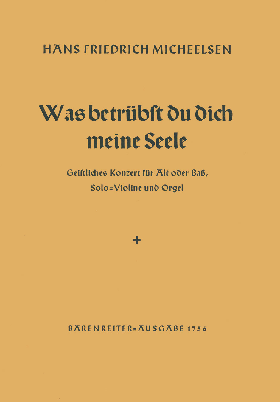 Vorderes Coverbild Was betrübst du dich, meine Seele für Alt oder Bass, Solo-Violine und Orgel