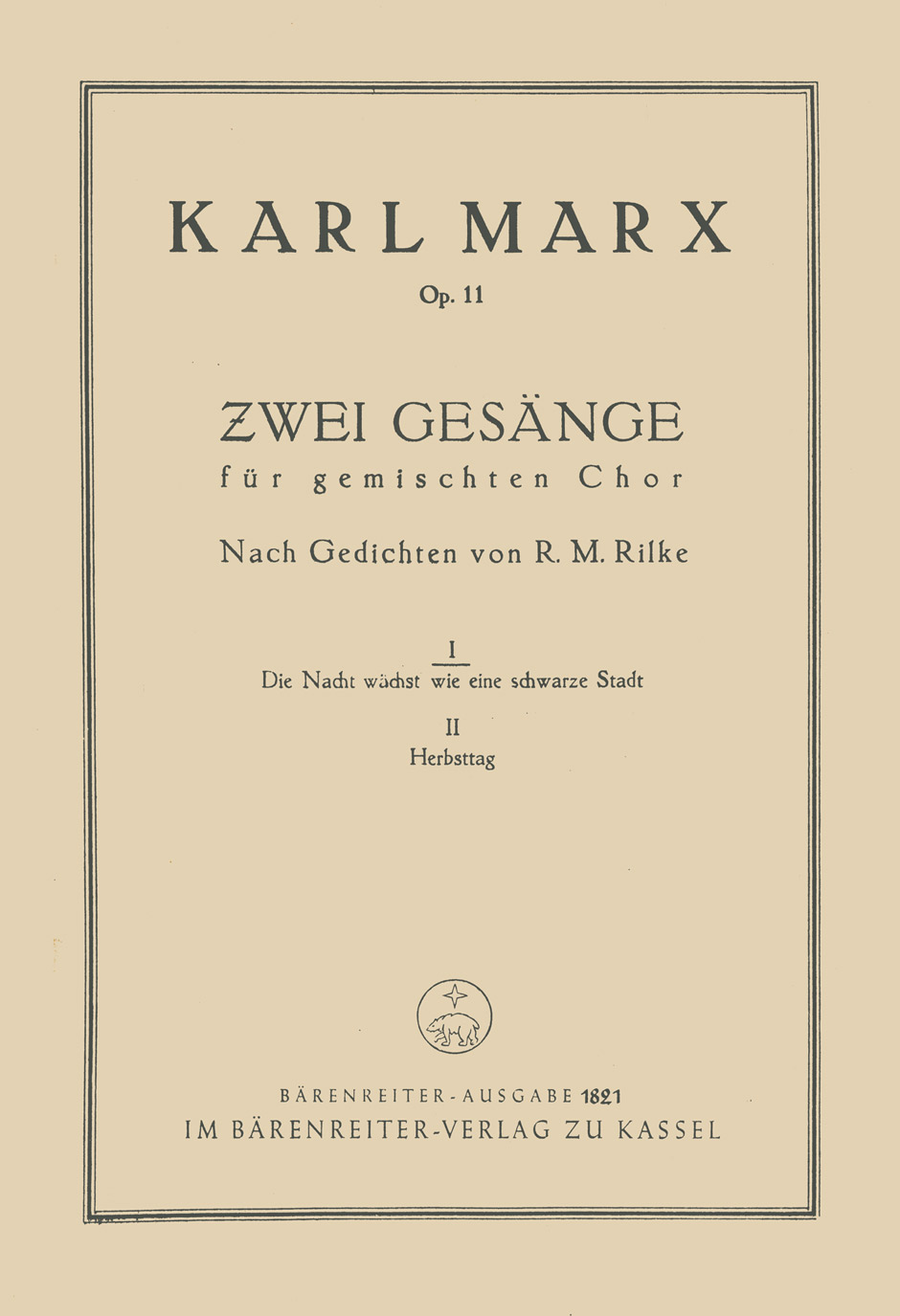 Vorderes Coverbild Die Nacht wächst wie eine schwarze Stadt op. 11/1