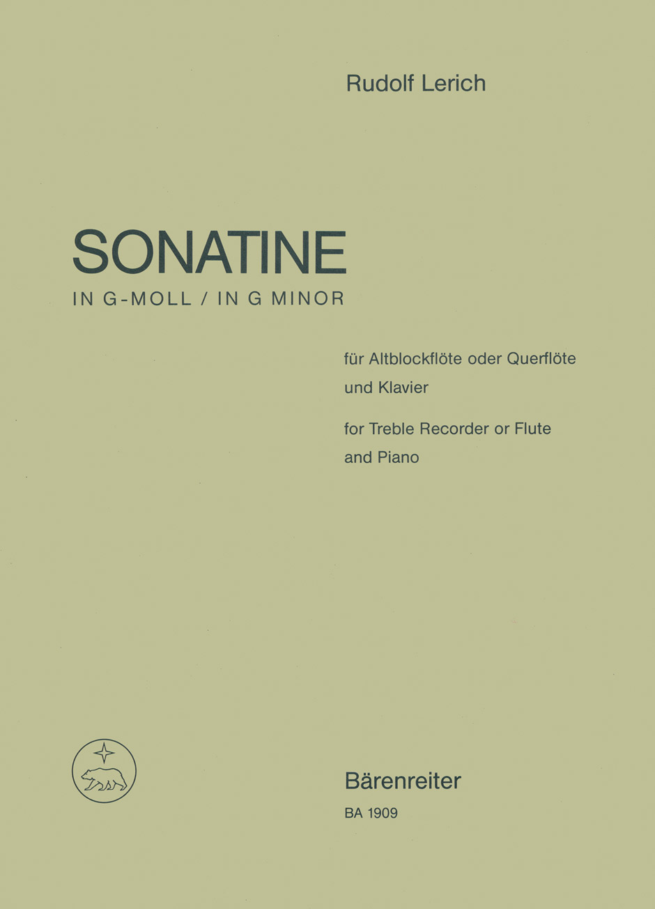 Vorderes Coverbild Sonatine für Altblockflöte oder Querflöte und Klavier g-Moll